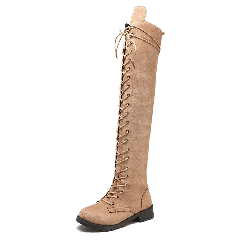 Women's Lace-Up Over-the-Knee Boots
