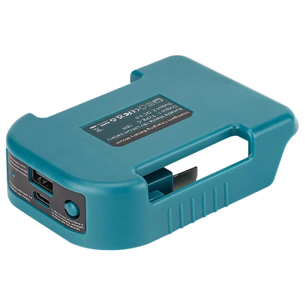 USB Power Bank r Adapter for Makita/Dewalt/Milwaukee 18V Li-ion Battery Rack Holder USB Type-C Output Fast Charging Interface