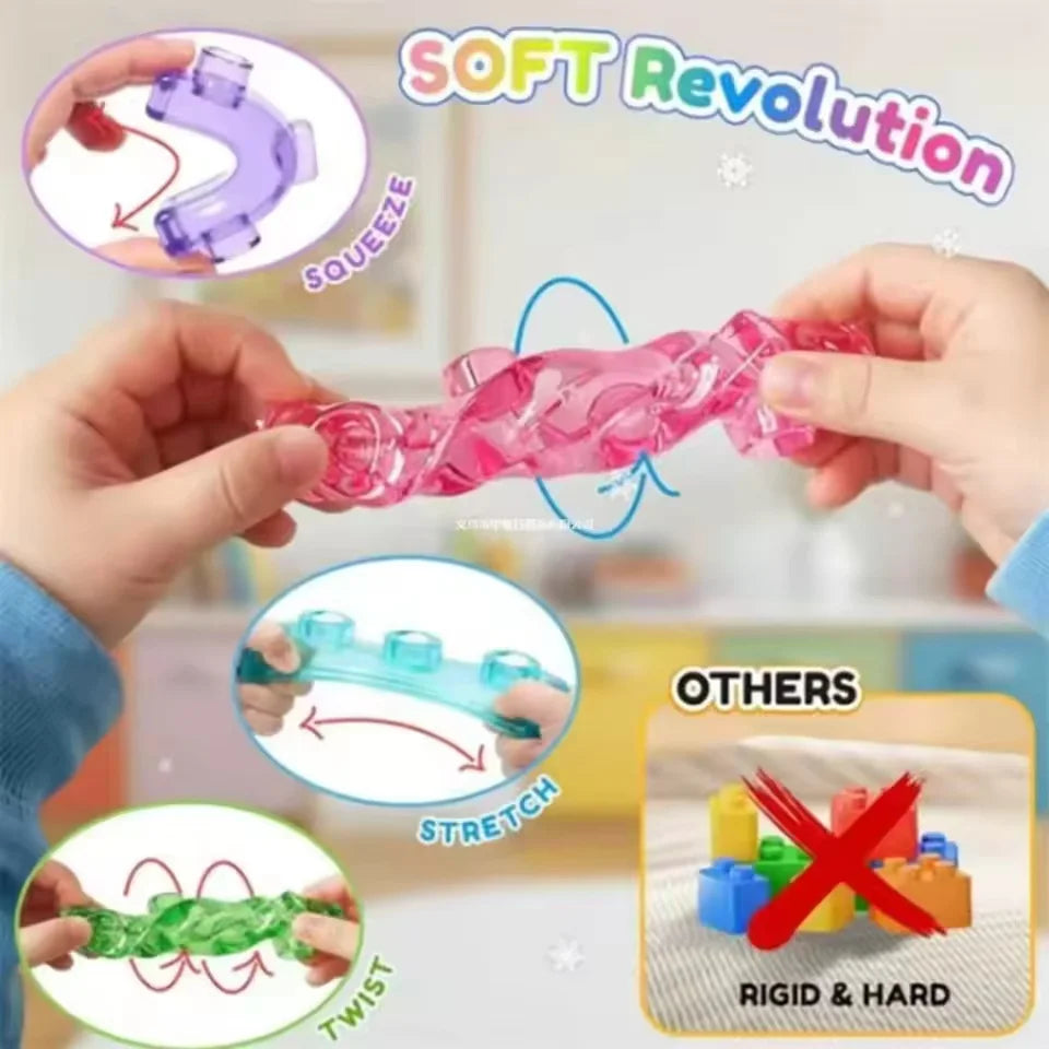 Squishy Jelly Building Blocks Soft Stretchy Sensory Toys For Kids Teens Perfect For Party Playroom Table Decor Birthday Gift