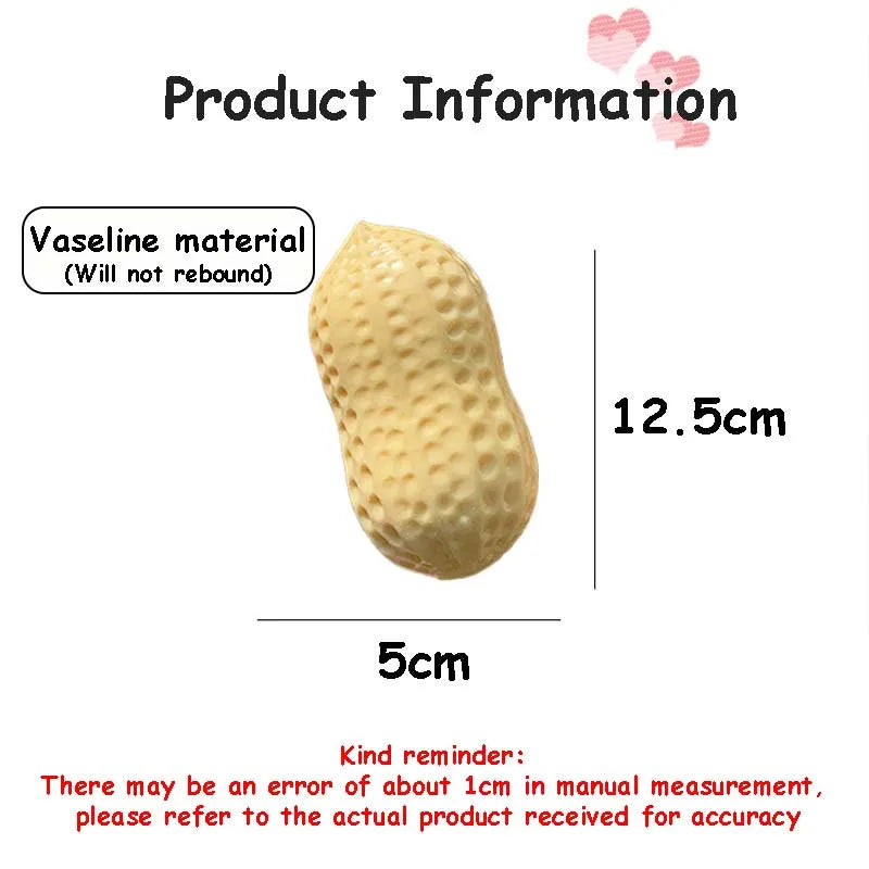 Peanut Squishy Toy Slow Rising Stress Relief Toy Simulation Fidget Toy For Adults Anxiety Relief Decompression Sensory Toys
