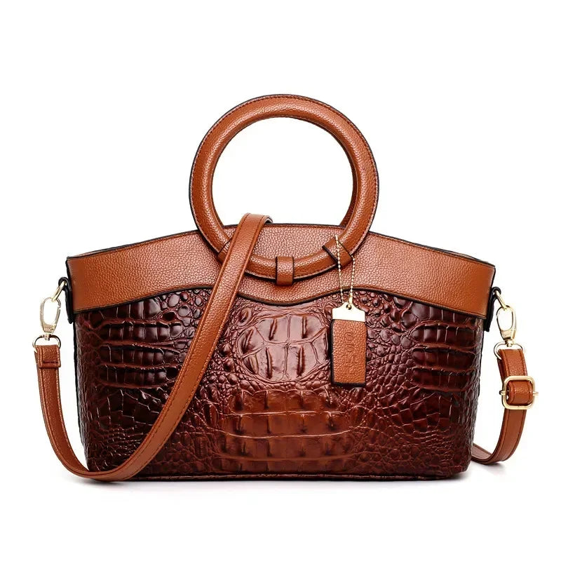 Women's Luxury Handbag- Crocodile Design