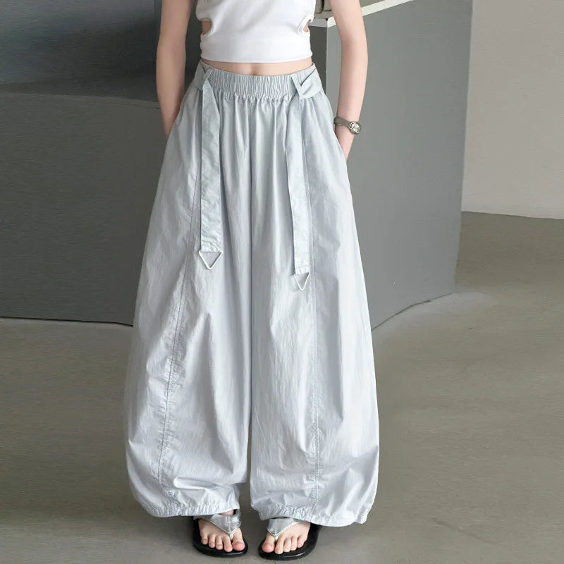 Teens Girls Soft Cotton Balloon Trousers Summer Childen Thin Loose Casual Breathable Mosquito Proof Kids Pants