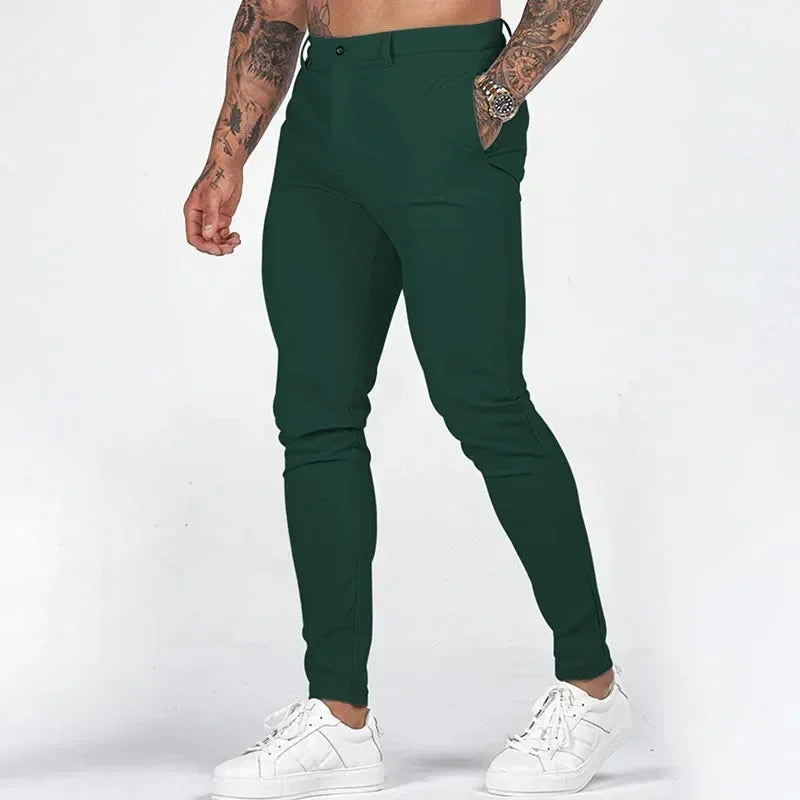 2026 Spring Autumn Fashion Men Clothing Men's Casual Pants Solid Slim Fit Mid-waist Trousers New Male Business Sport Baggy Pants