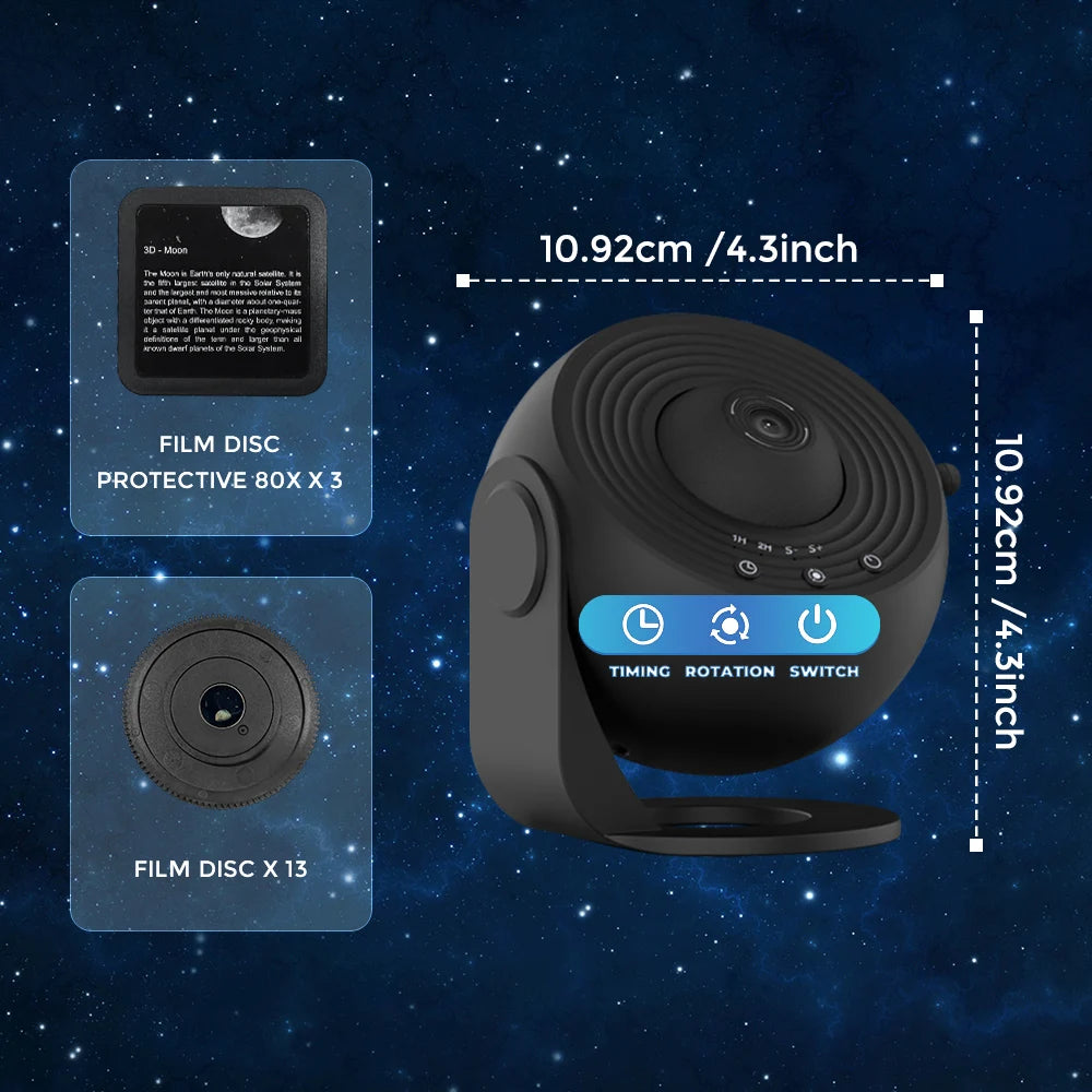 Mallex HD Starry Sky Globe Galaxy Projection Night Lite, White Planetarium LED Lamp for Bedroom Christmas Birthday Party Gift