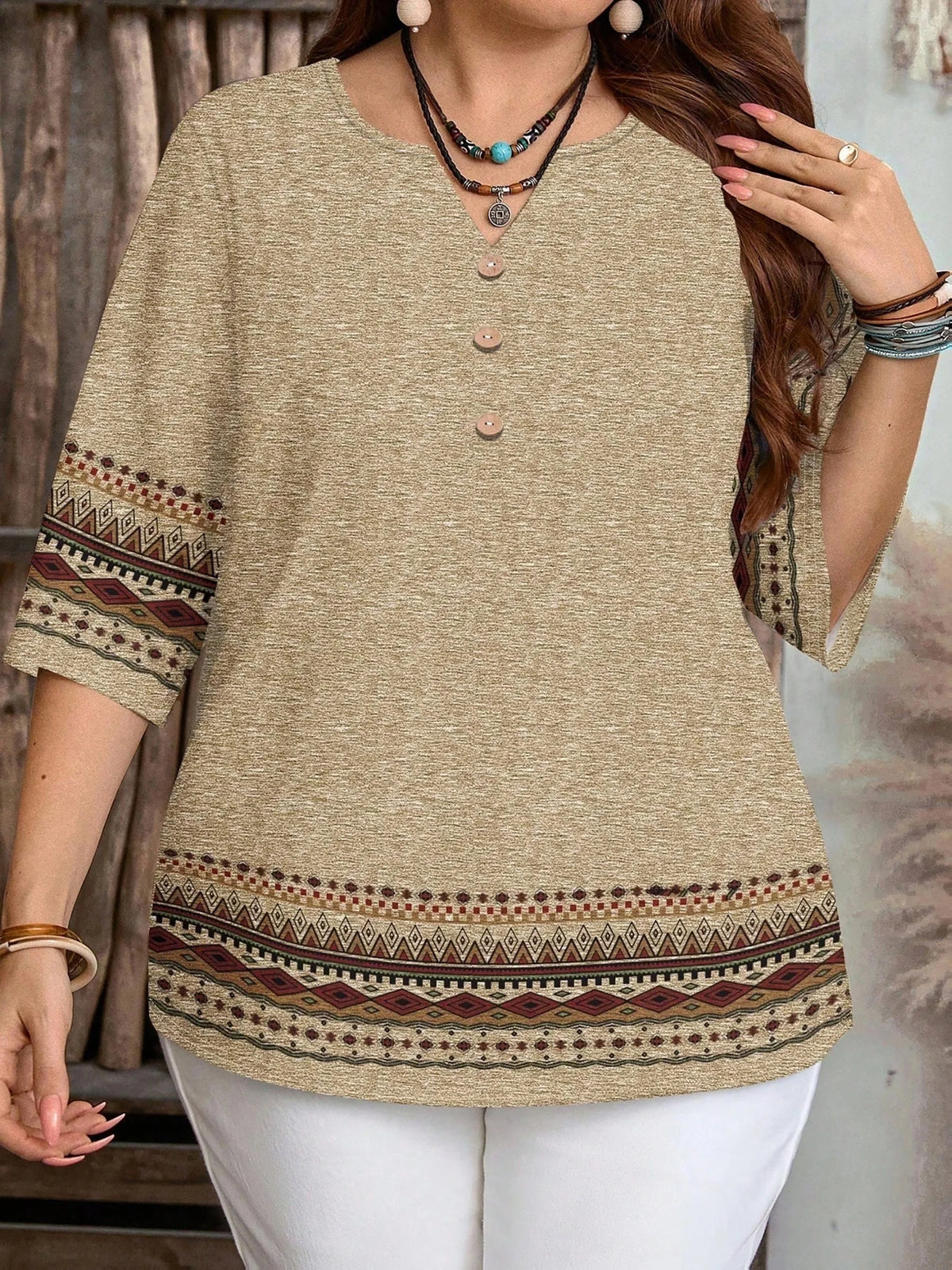 Plus Size Women's Bohemian style Top