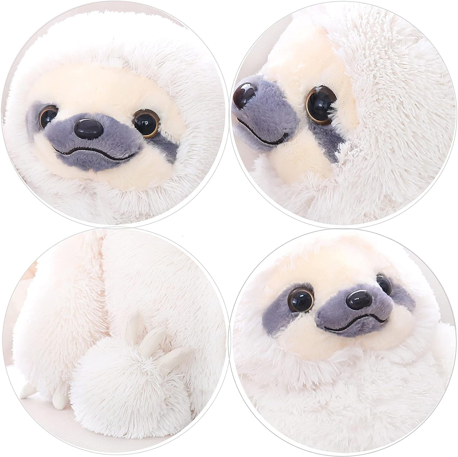Winsterch Cute Sloth Stuffed Animal Toy,Small Plush Sloth Tedy Bear Stuffed Animal Toys for Kids Birthday Gift Baby Doll (Ivory,15.7 Inches)