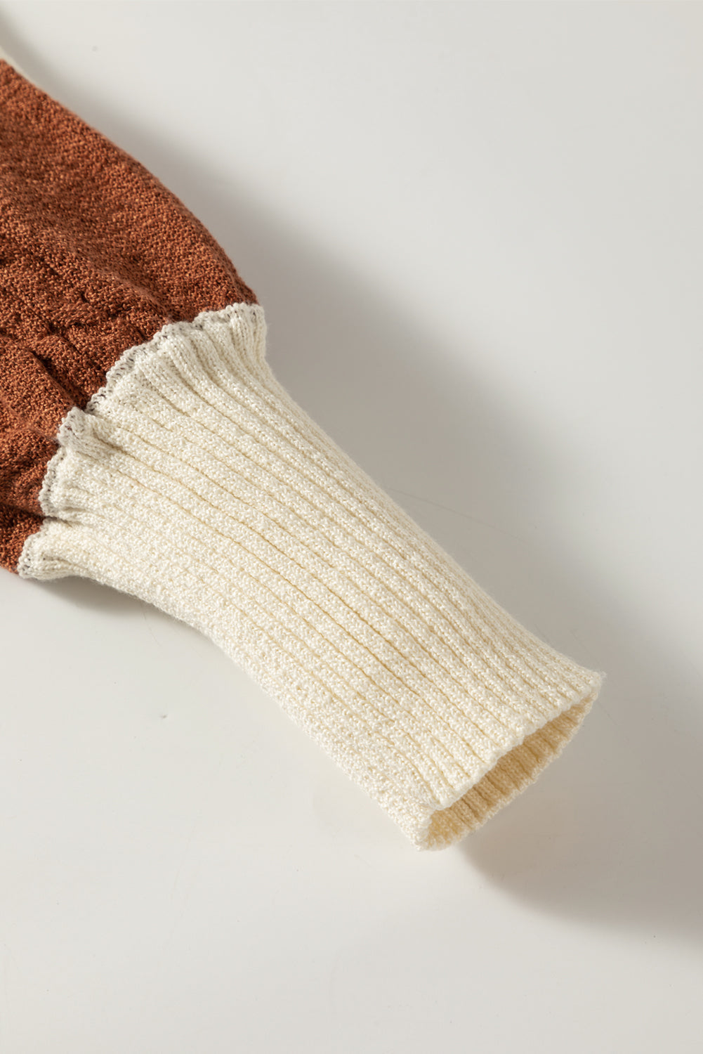 Stripes Collared Neck Corded Sweater