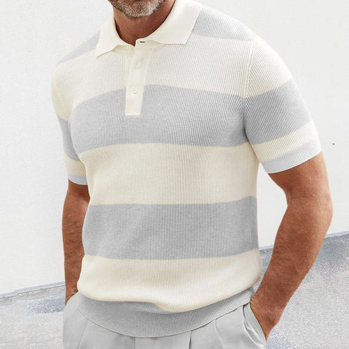 Men's Fashion Lapel Sweater Short Sleeve