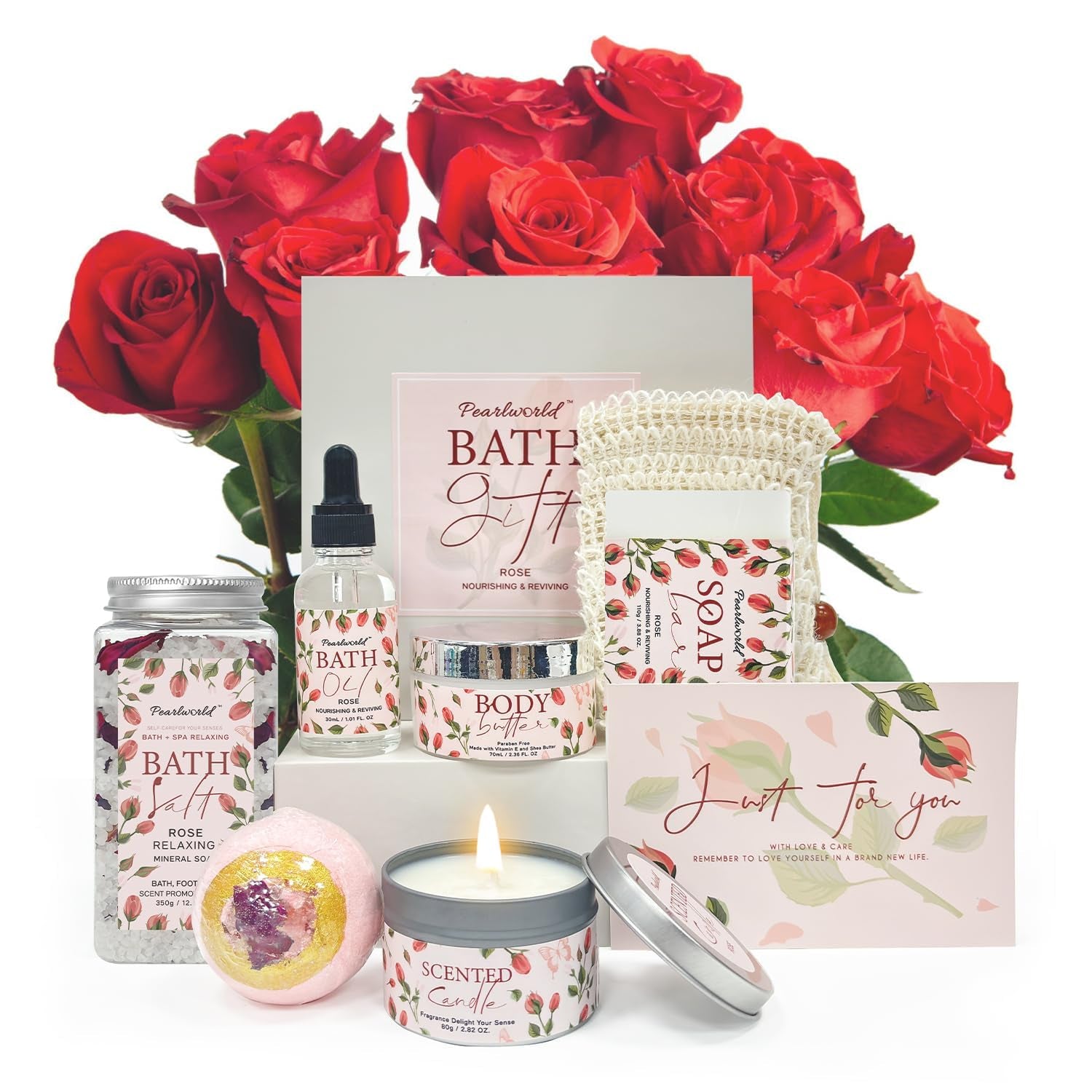 Lavender Spa Set for Women, Bath Set Self Care for Women, Nourishing 7 Piece Home Spa Set, Birthday Gift and a Gift for Mom