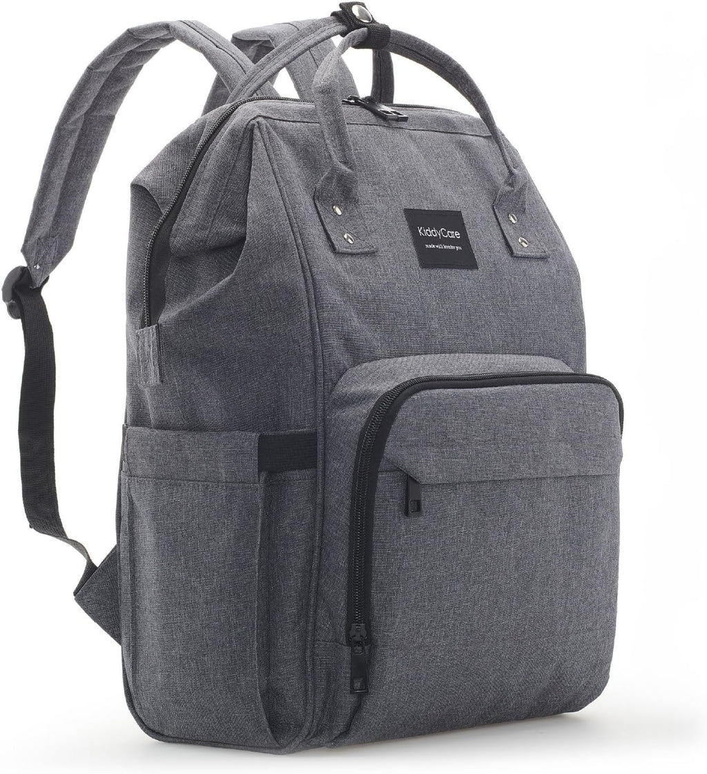 Kiddycare Diaper Bag Backpack | Baby Diaper Bags with Changing Station for Mom | Multifunction Travel Back Pack Maternity Baby Bags Waterproof Tote Bag Spacious, Unisex Stylish | Gray