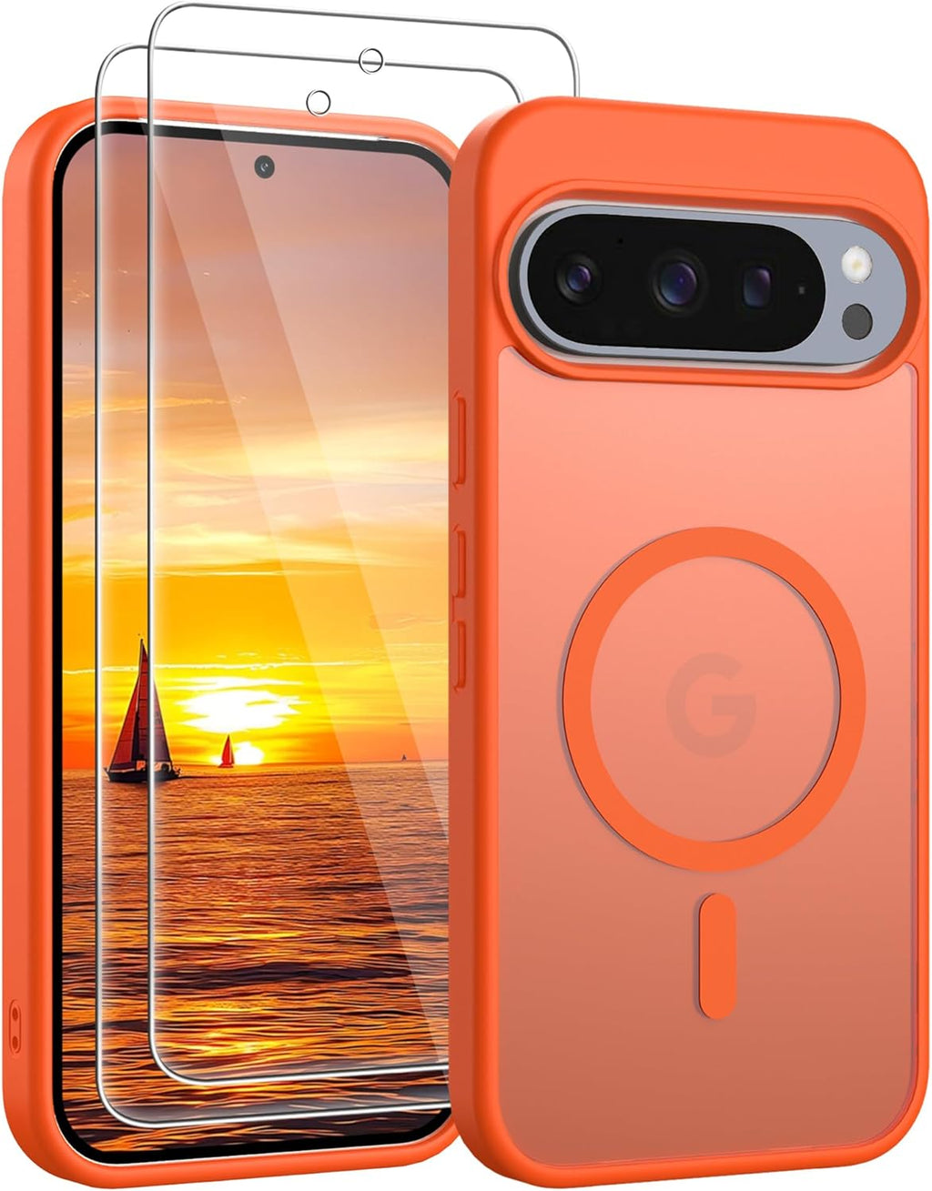 Gritup for Samsung Galaxy S24/S25 Case with 2 PCS Screen Protector (Compatible with Magsafe)(Military Grade Drop Protection) Slim Translucent Matte & Anti-Fingerprint Phone Cover for S24/S25,Black
