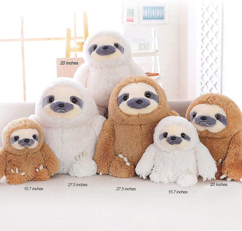 Winsterch Cute Sloth Stuffed Animal Toy,Small Plush Sloth Tedy Bear Stuffed Animal Toys for Kids Birthday Gift Baby Doll (Ivory,15.7 Inches)