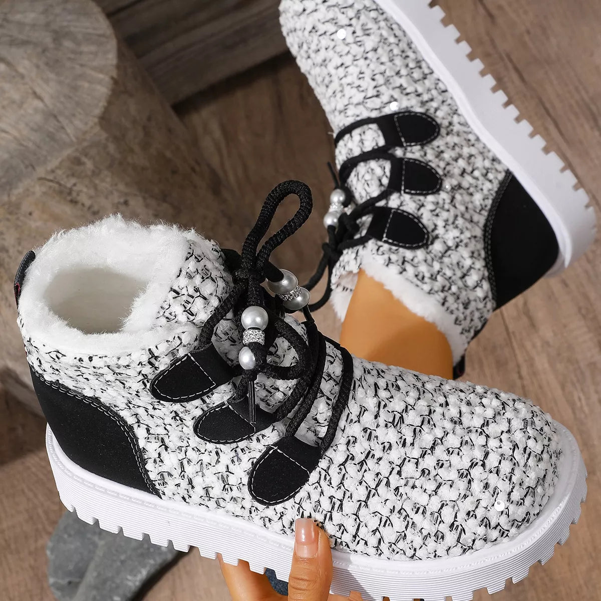 Sparkling Lace Up : Ankle Boots
