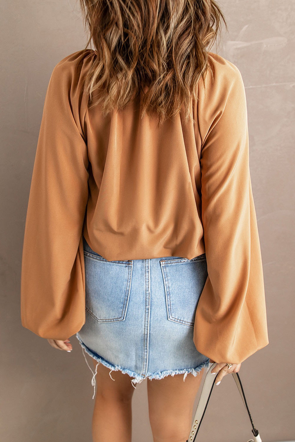 Lantern Sleeve Loose Blouse