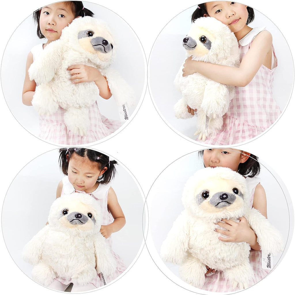 Winsterch Cute Sloth Stuffed Animal Toy,Small Plush Sloth Tedy Bear Stuffed Animal Toys for Kids Birthday Gift Baby Doll (Ivory,15.7 Inches)