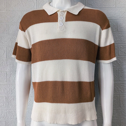 Men's Fashion Lapel Sweater Short Sleeve