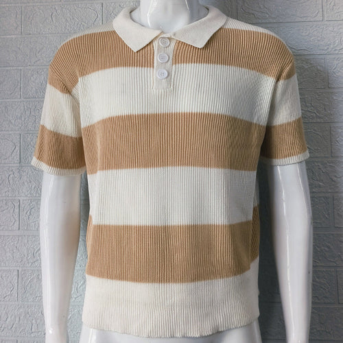 Men's Fashion Lapel Sweater Short Sleeve
