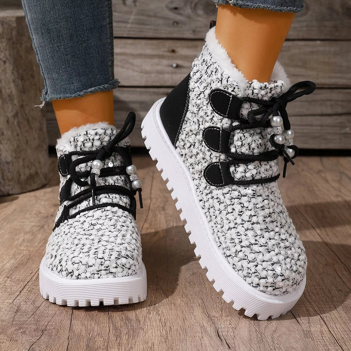 Sparkling Lace Up : Ankle Boots