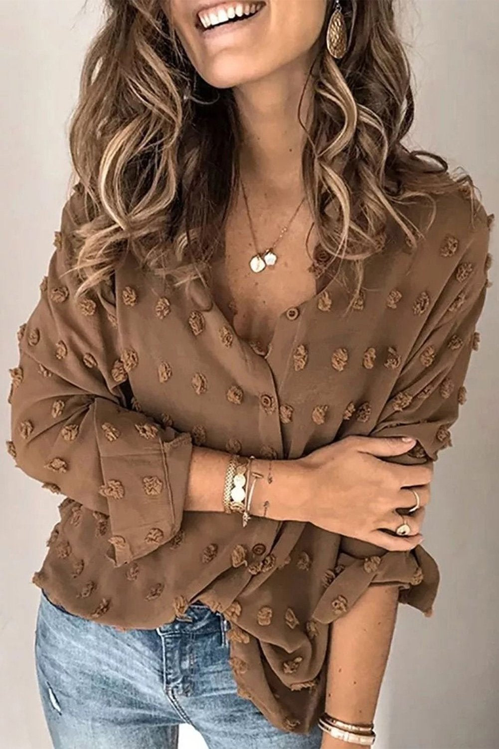 Long Sleeve Polka Dot Shirt