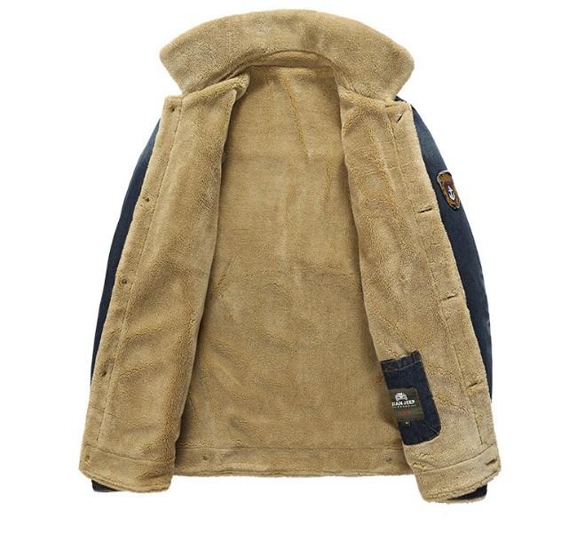 Men's Denim Jacket with Inner Faux Fur