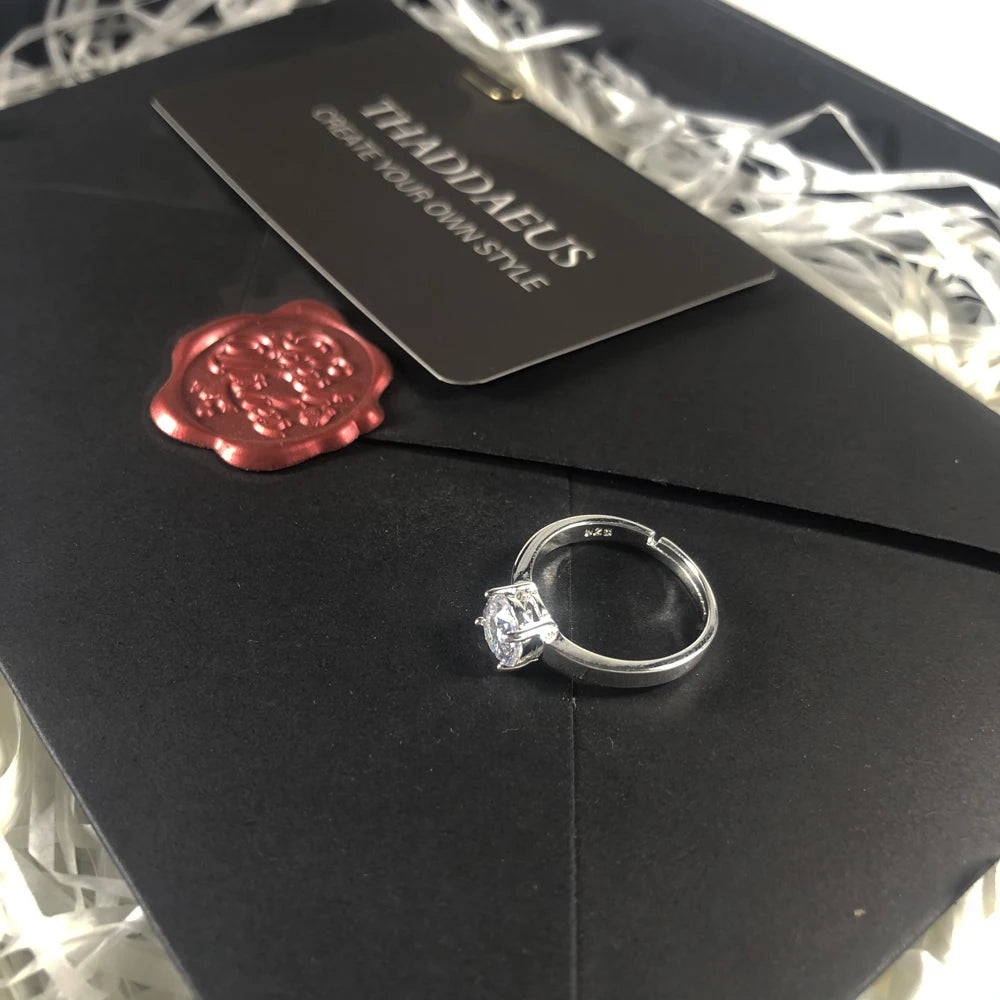 White Zirconia Ring,Europe Style Glam Fashion Jewerly For Women Gift In 925 Sterling Silver