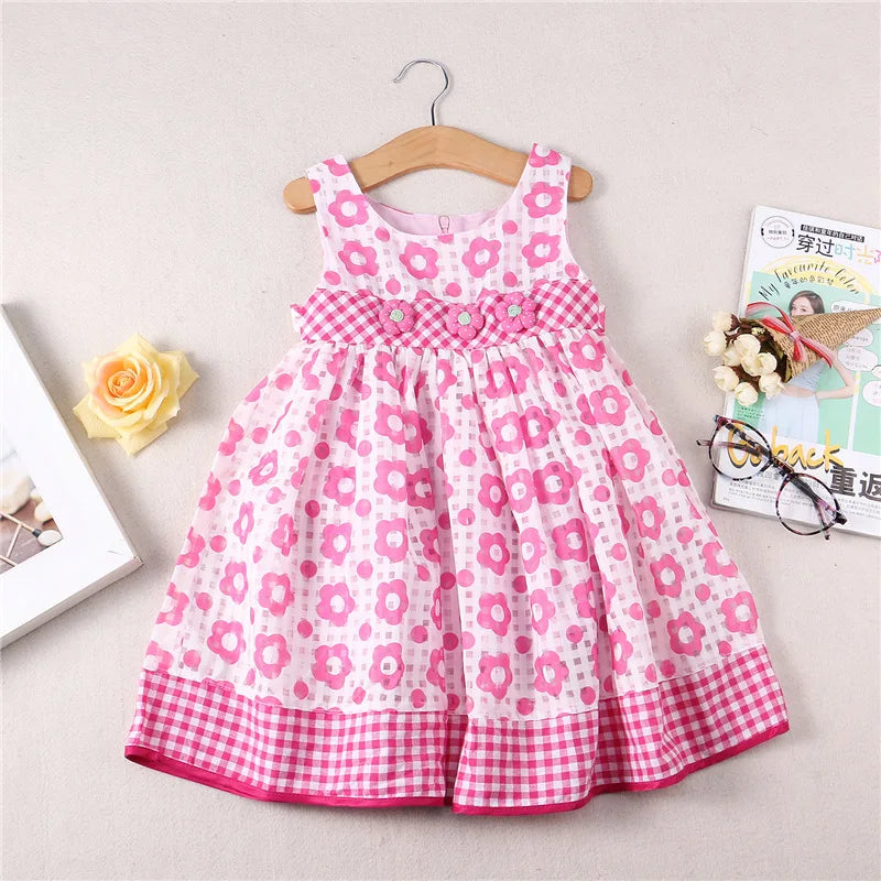 Summer Girl Clothes Dress Girls Pure Cotton Children Princess Dress Girls flower Dress Kids Outfit