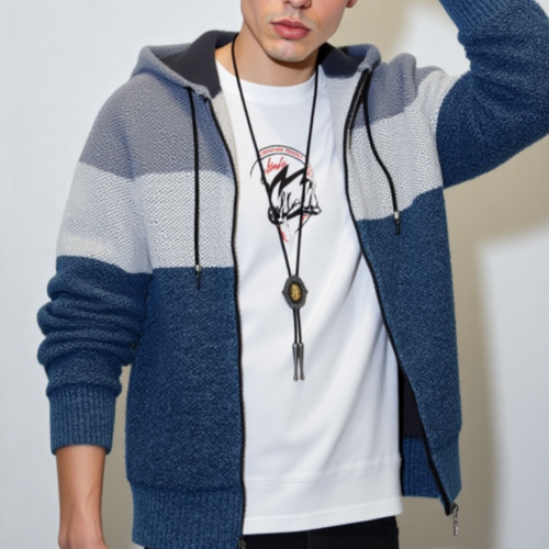 Mens Hooded Zipper Jacket