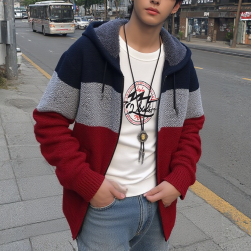 Mens Hooded Zipper Jacket