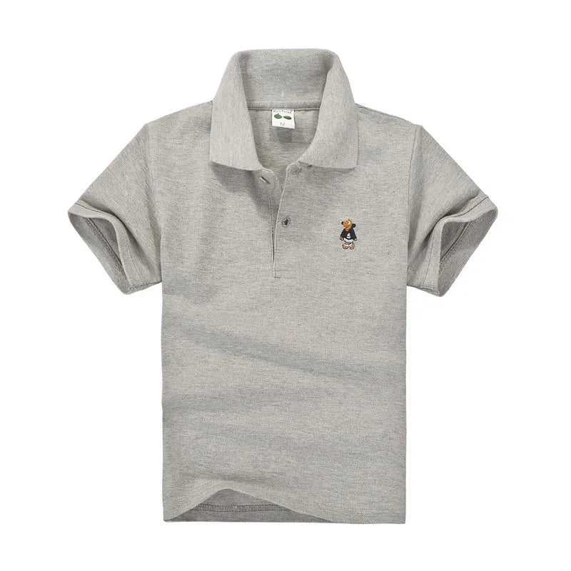 Summer Teenager POLO Shirts 3-14Yrs Children T-shirt For Girls Short-Sleeve Baby Tops Boys Tee Shirts Solid Color Kids Outerwear