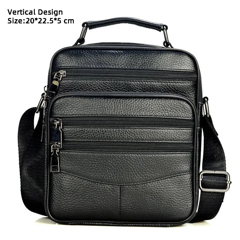 Hot Fashion Men Messenger Bags Genuine Leather Handbags for Man Luxury Brand Male Crossbody Bag for Mini Pad Boy Shoulder Bag