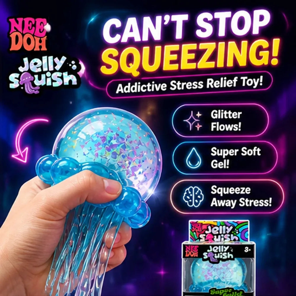Needoh Jellyfish Squishy Toy Sensory Toy Stress Relief Anti Anxiety Relaxing Squeeze Fidget Toy for Kids Adults