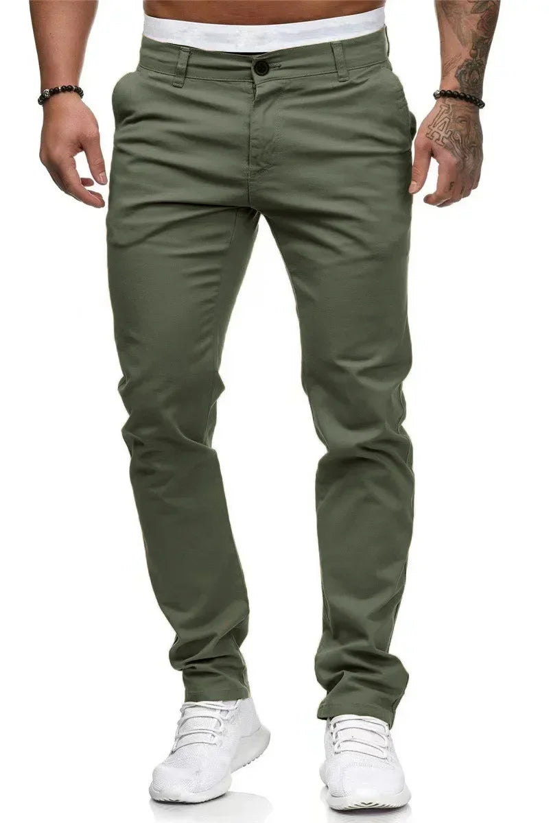 2026 Spring Autumn Fashion Men Clothing Men's Casual Pants Solid Slim Fit Mid-waist Trousers New Male Business Sport Baggy Pants