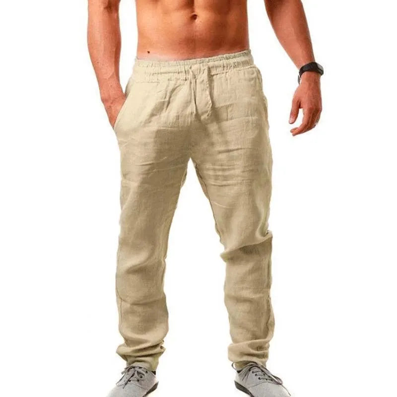 Ropa hombre baggy pants Men's Cotton Linen Casual Pants Breathable Trousers Fitness Streetwear Clothing Jogging Autumn Summer
