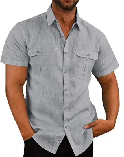 Men's Linen Short-Sleeved Shirts