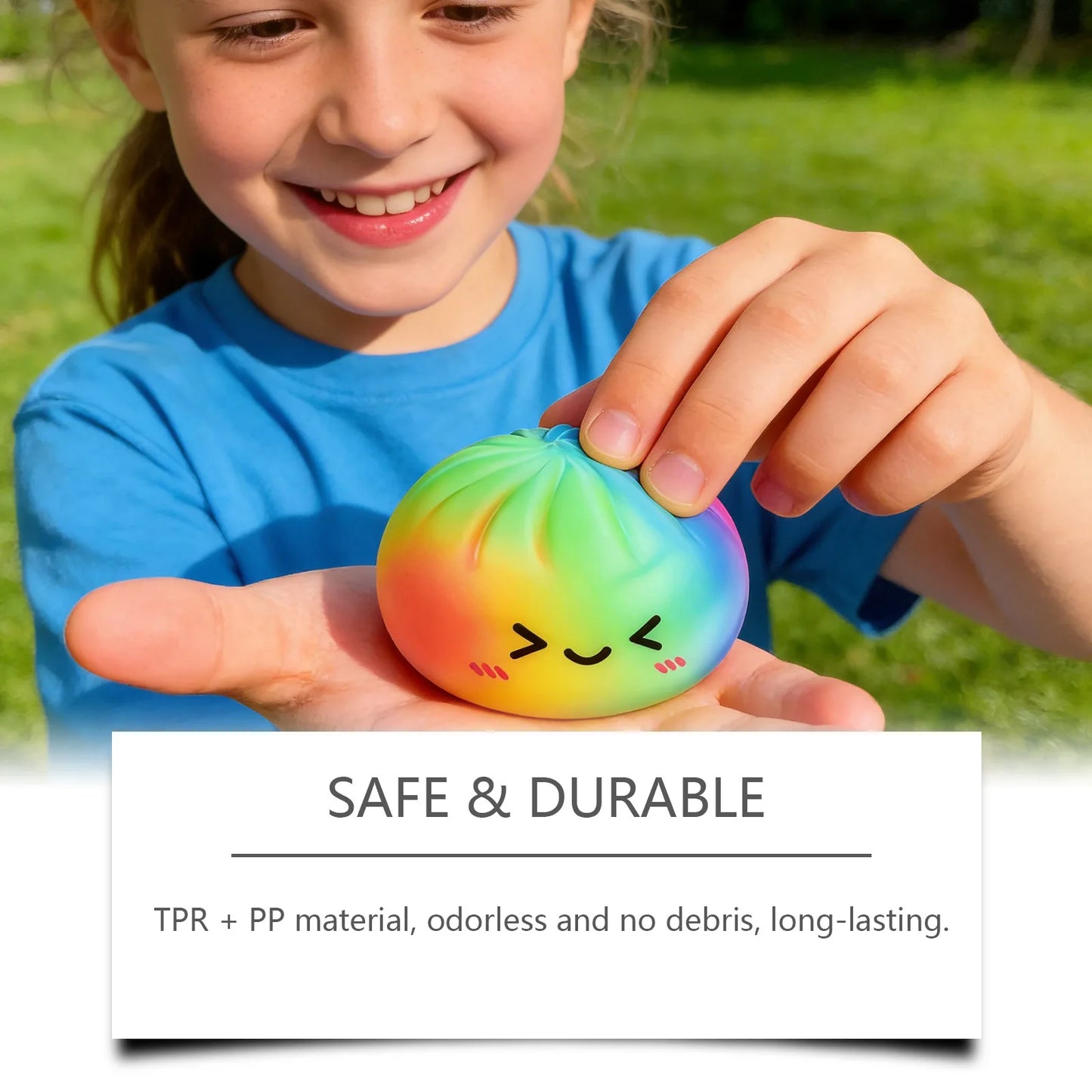 Needoh Rainbow Bun Squishy Toy Slow Rising Stress Relief Cute Simulation Shape Portable Pressure Toy For Adult Office Relaxation
