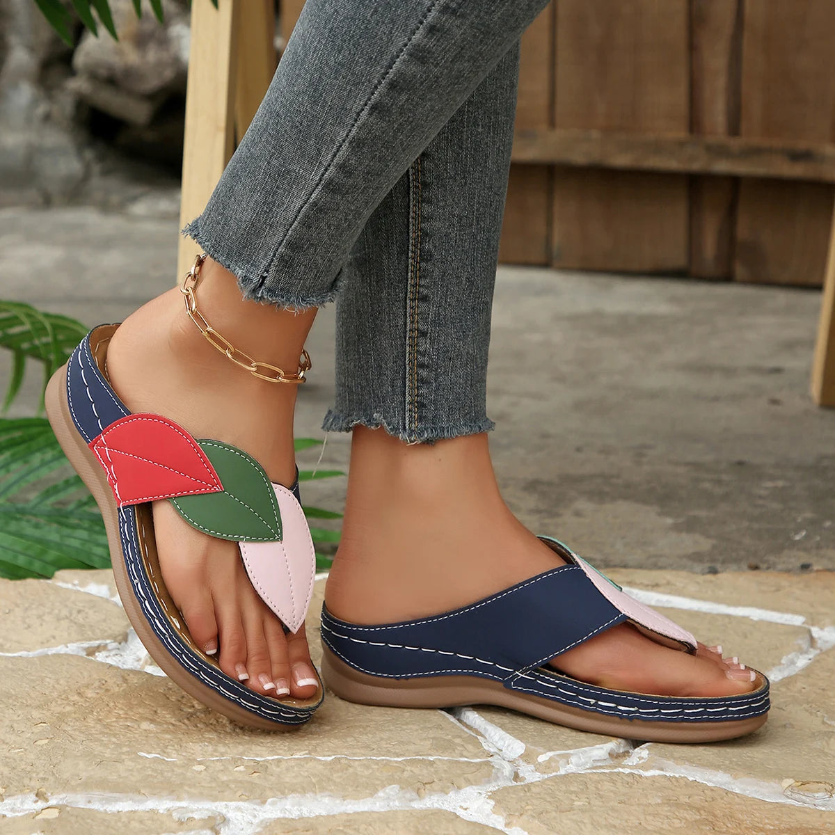 Summer Women Sandals Shoes Party Ladies Shoes Slides Sandals Ladies Wedge Sandals Woman Non-Slip Footwear Women Slippers Female