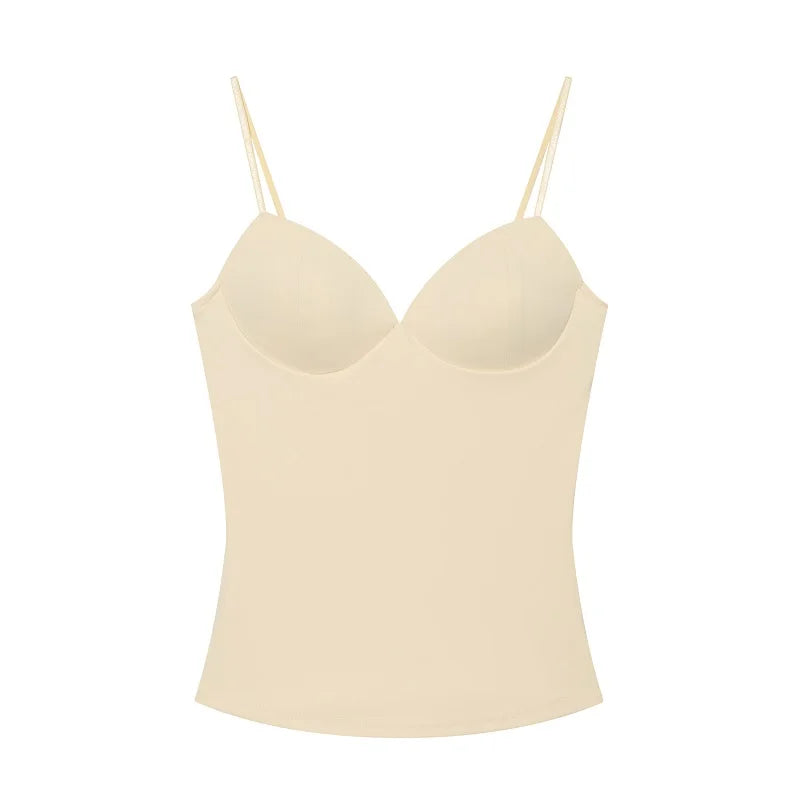 MUJER Sexy Corset Top Women Backless Bra Crop Top Woman Tanks & Camis Slip Tops for Women Sleeveless Bustier Tops Women Camisole
