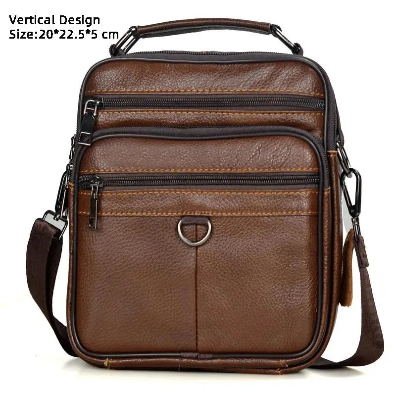 Hot Fashion Men Messenger Bags Genuine Leather Handbags for Man Luxury Brand Male Crossbody Bag for Mini Pad Boy Shoulder Bag