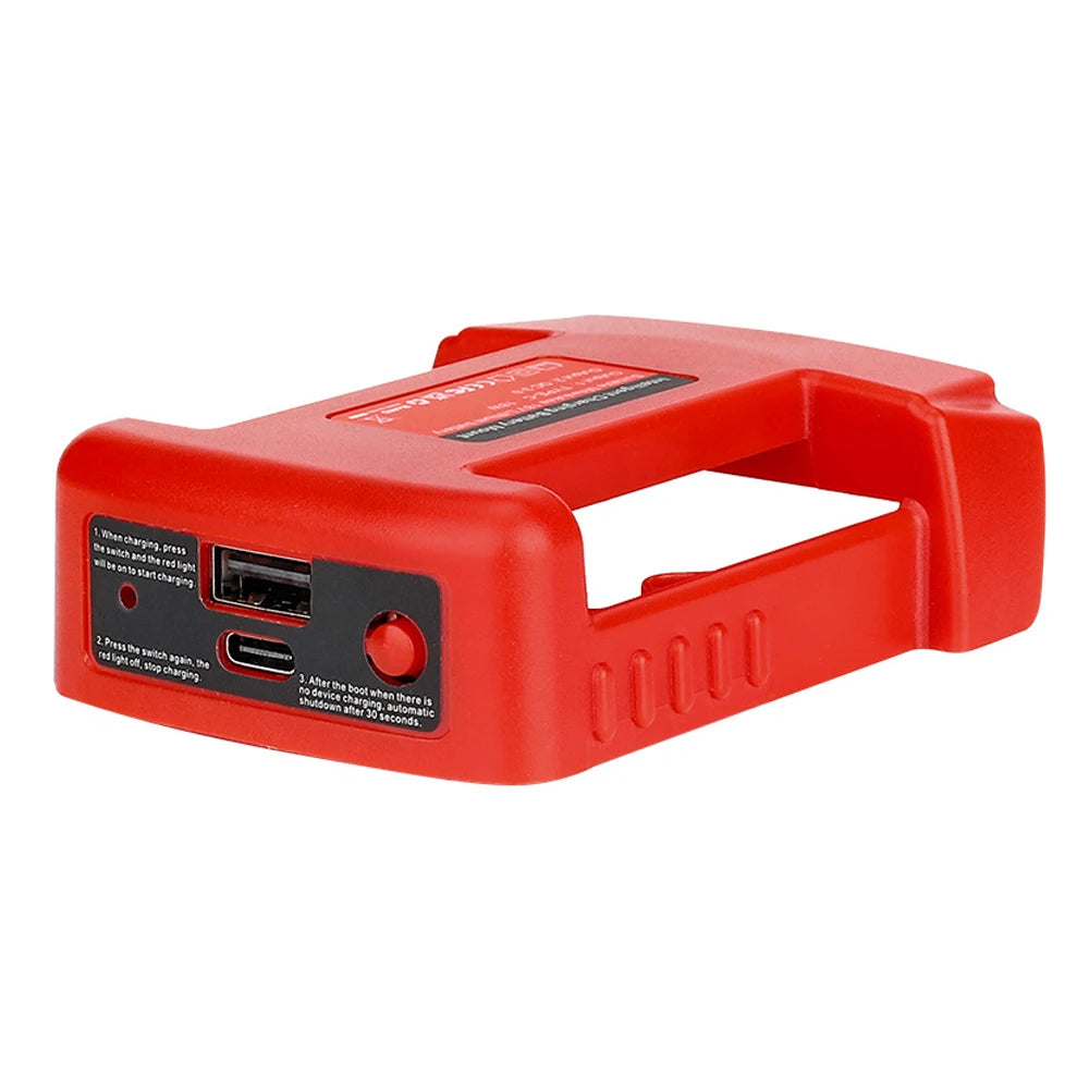 USB Power Bank r Adapter for Makita/Dewalt/Milwaukee 18V Li-ion Battery Rack Holder USB Type-C Output Fast Charging Interface