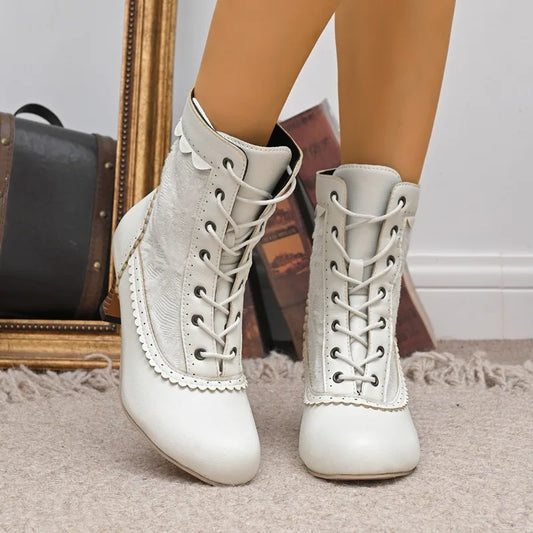 Women's Lace-Up Mid-Calf Boots