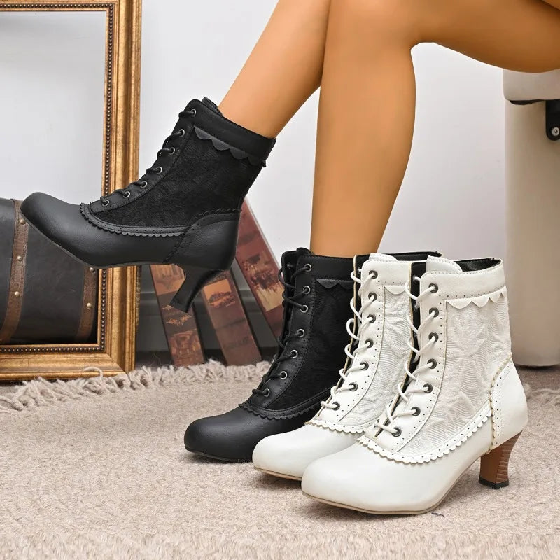 Women's Lace-Up Mid-Calf Boots