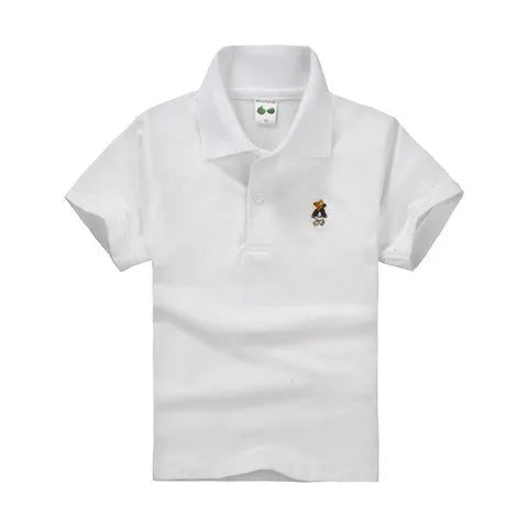 Summer Teenager POLO Shirts 3-14Yrs Children T-shirt For Girls Short-Sleeve Baby Tops Boys Tee Shirts Solid Color Kids Outerwear