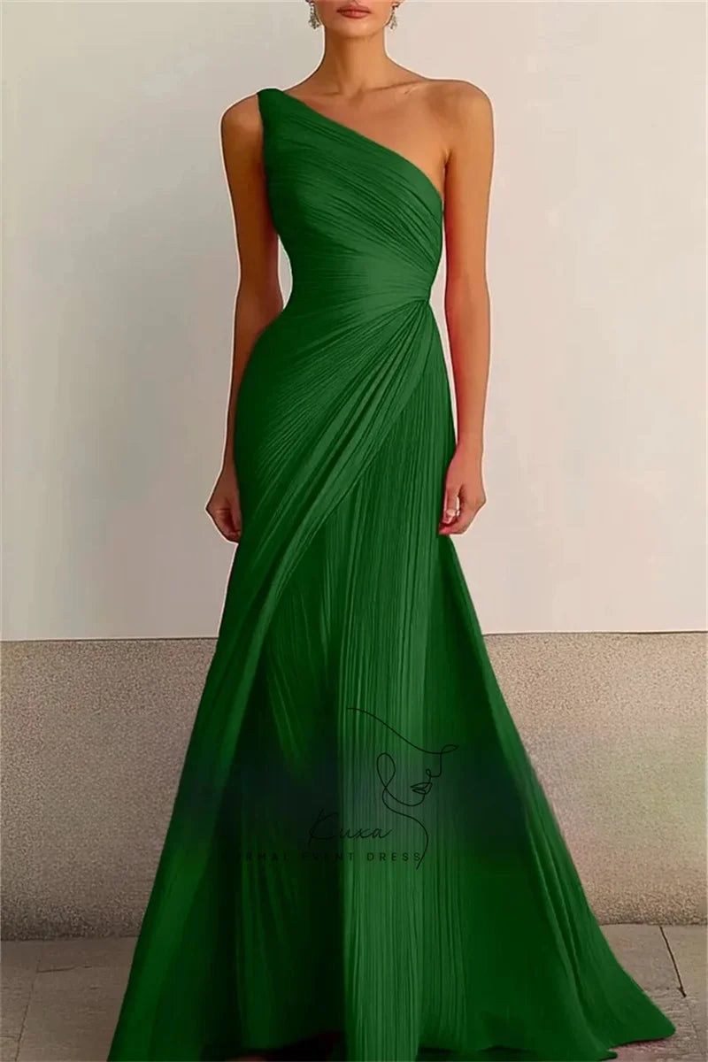 ML Formal Elegant Evening Prom Dresses Women Evening Dresses Sexy One Shoulder Customized Formal Party Dress Vestidos Fiesta