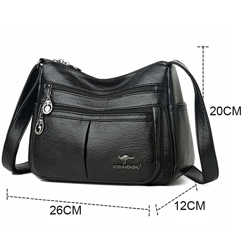 Luxury Purses and Handbags Women Bag High Quality Soft Leather Designer Multi-pocket Crossbody Shoulder Bag for Female 2022 Sac