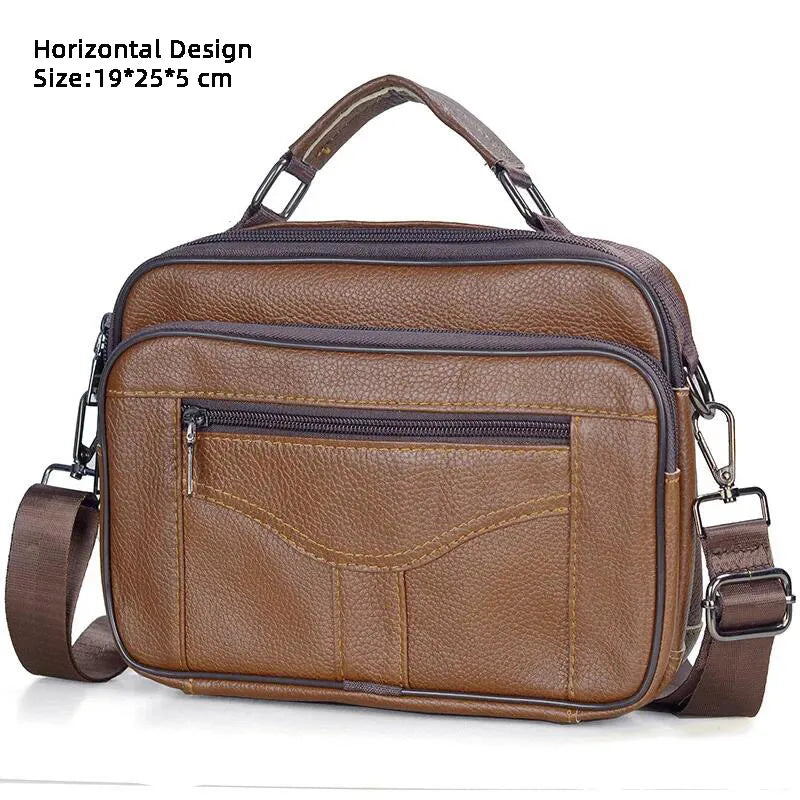 Hot Fashion Men Messenger Bags Genuine Leather Handbags for Man Luxury Brand Male Crossbody Bag for Mini Pad Boy Shoulder Bag