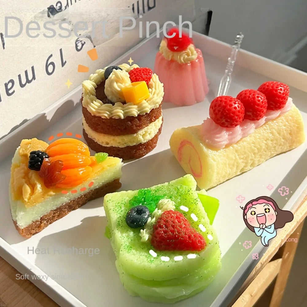 Squishy Cake Food Stress Relief Toys Soft Fidget Toy Kid Girl Super Shapeable Pinch Toy Cute Party Decor For Christmas Halloween