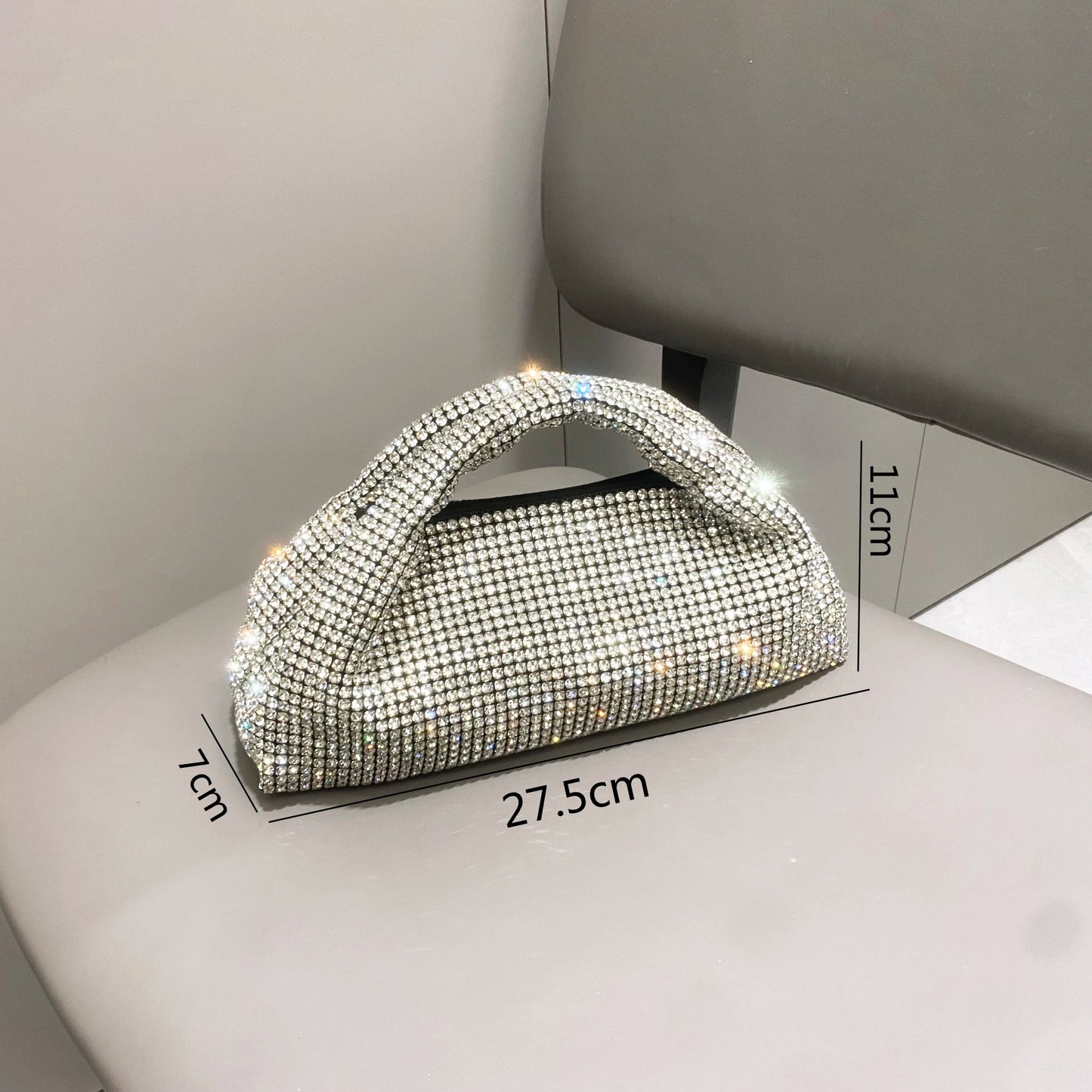 Shiny Crystal Clutch purse bucket Shoulder bag rhinestone Handmade purses and handbags luxury Designer Evening clutch Bag Purse
