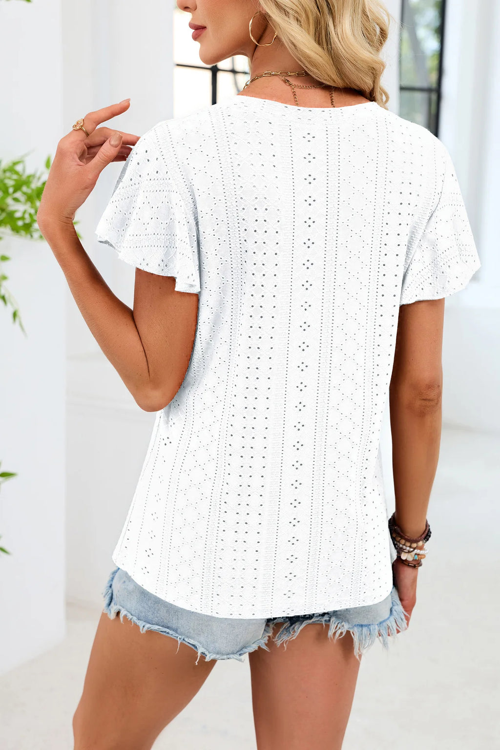 2026 Women Summer Fashion Blouses Tops Loose Elegant Women's Ruffles Casual Solid V-Neck Short Sleeve Daily Blusas Shirt Clothes