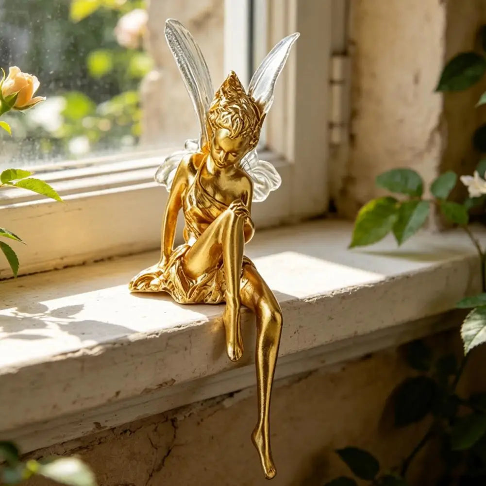 Room Decor Handcrafted Ornament Flower Fairy Decorative Ornament Small Sculpture for Home Room Bedroom Office Table Decoration