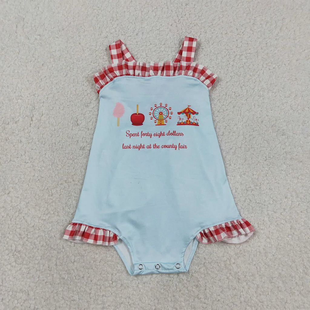 Wholesale Summer Sibling Baby Boys Girls Park Ruffles Shirts Top Red Plaid Shorts Outfits Kids Clothes Set Girl Rompers Matching